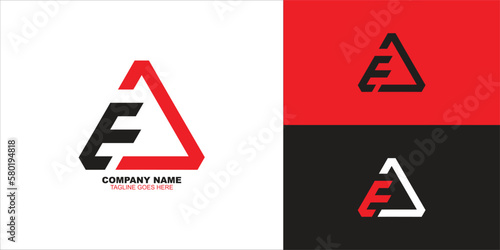 letter ea triangle logo design vector illustration template