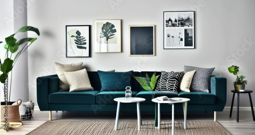 modern living room interior design architecture - generative art © YAGIZ