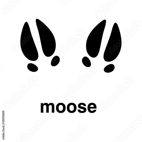 Moose Foot print , moose animal paw print icon..eps
