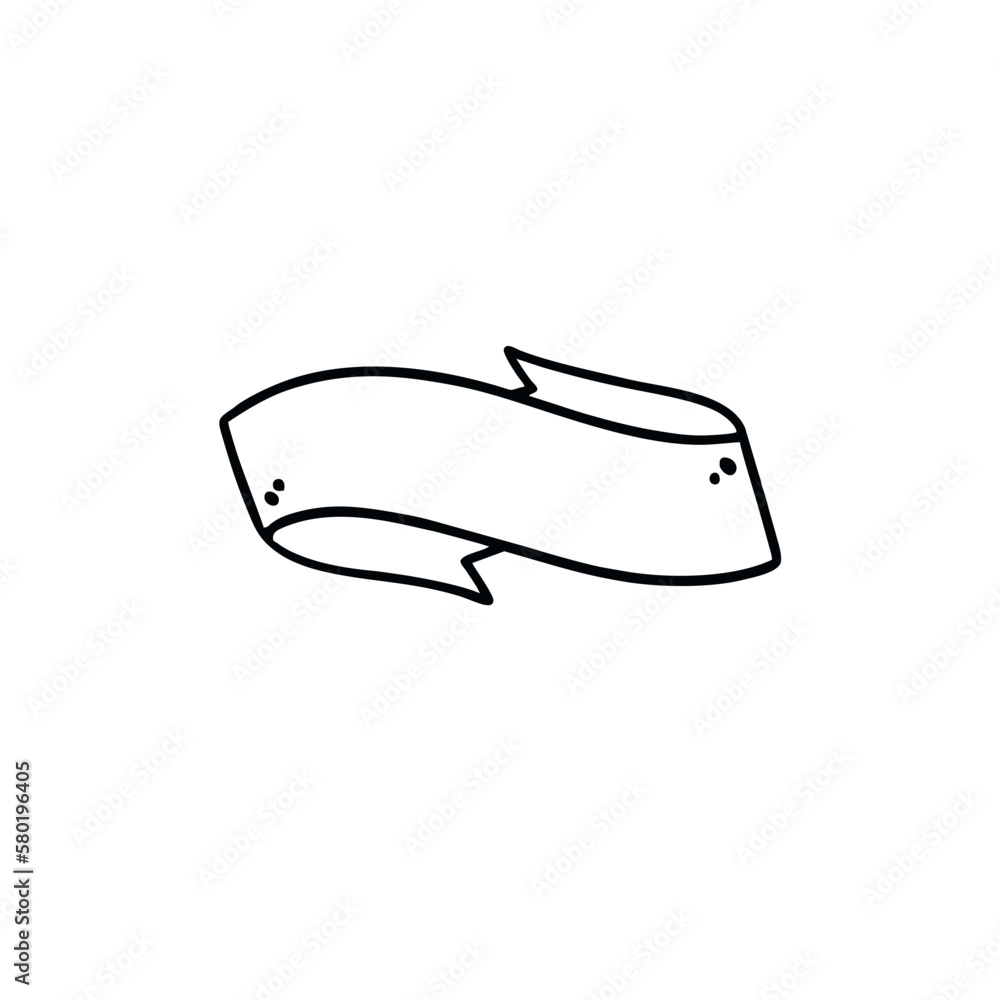 Vector Illustration of Hand drawn Ribbon Doodle art style Vector Illustration of Hand drawn Ribbon Doodle art style