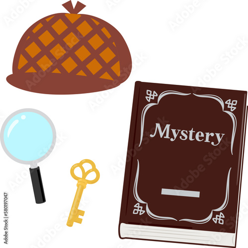 ミステリー小説とルーペと鍵、推理