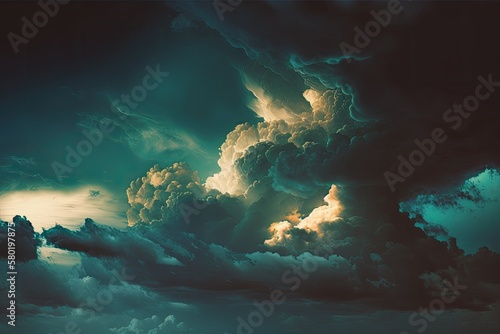 Sky Design Used as a Dramatic Backdrop. Dark clouds in an otherwise cloudless sky. Negative Cloudy Sky. You can use the panoramic image as a header for your entire website, or as a banner on other web