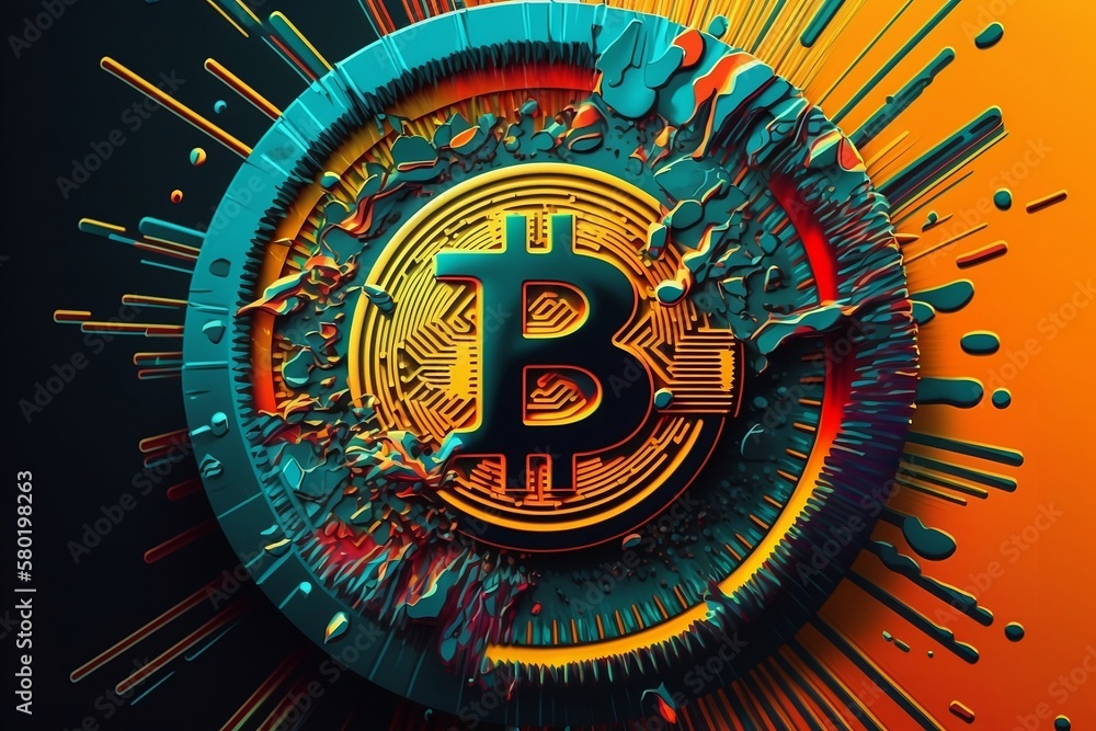 Fototapeta premium Cryptocurrency bitcoin coin of the future, digital assets, electronic currency. generative ai 