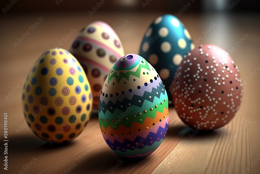 Painted Easter Eggs, Easter Eggs background, Easter holiday, generative ai Painted Easter Eggs, Easter Eggs background, Easter holiday, generative ai
