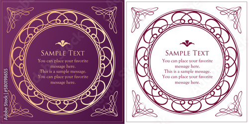 高級感のあるフレームデザイン。装飾デザインコレクション。