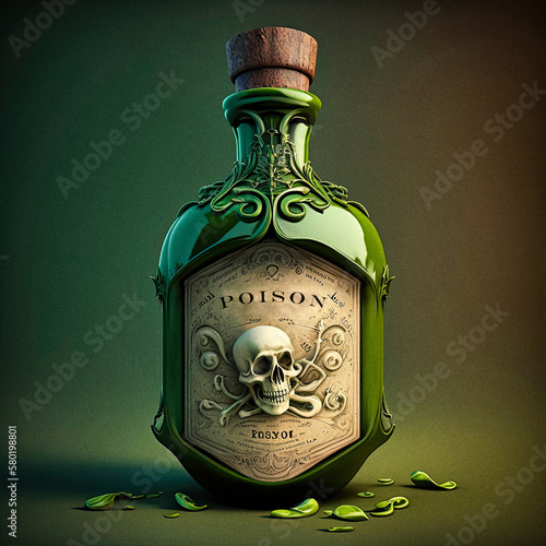 A bottle of poison - generative ai photo