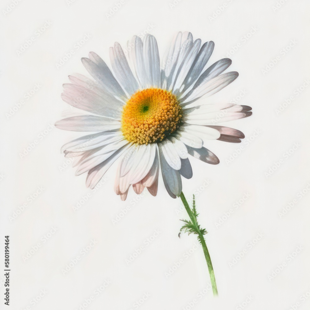Beautiful daisy flower isolated on white background. Watercolor illustration of a chamomile. Generative AI art. Beautiful daisy flower isolated on white background. Watercolor illustration of a chamomile. Generative AI art.
