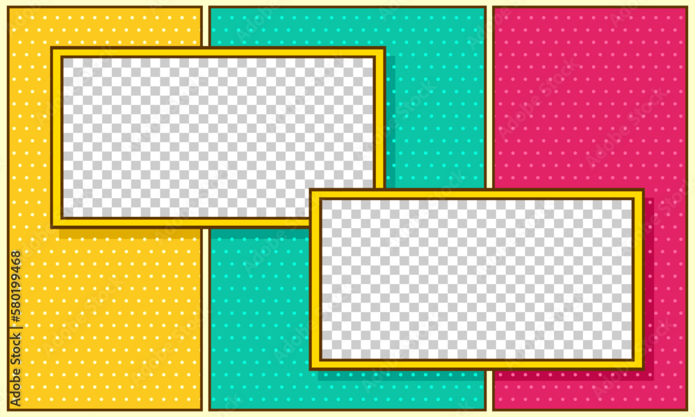 Blank comic frame background template Blank comic frame background template