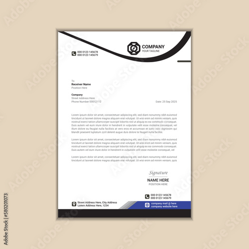 "Elegant A4 Letterhead Design for Corporate Branding"