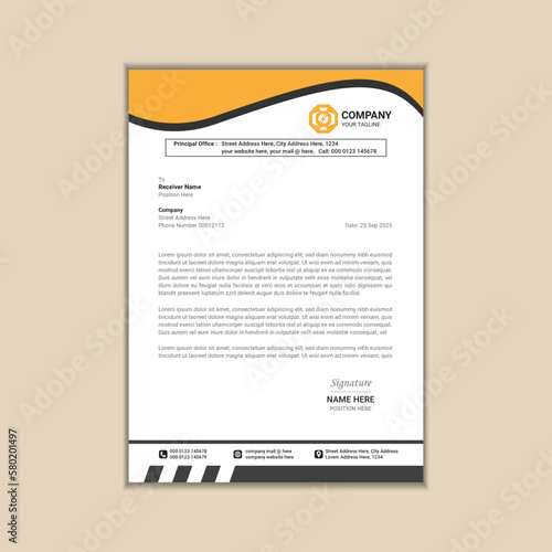 "Clean and Simple Corporate Letterhead Template"