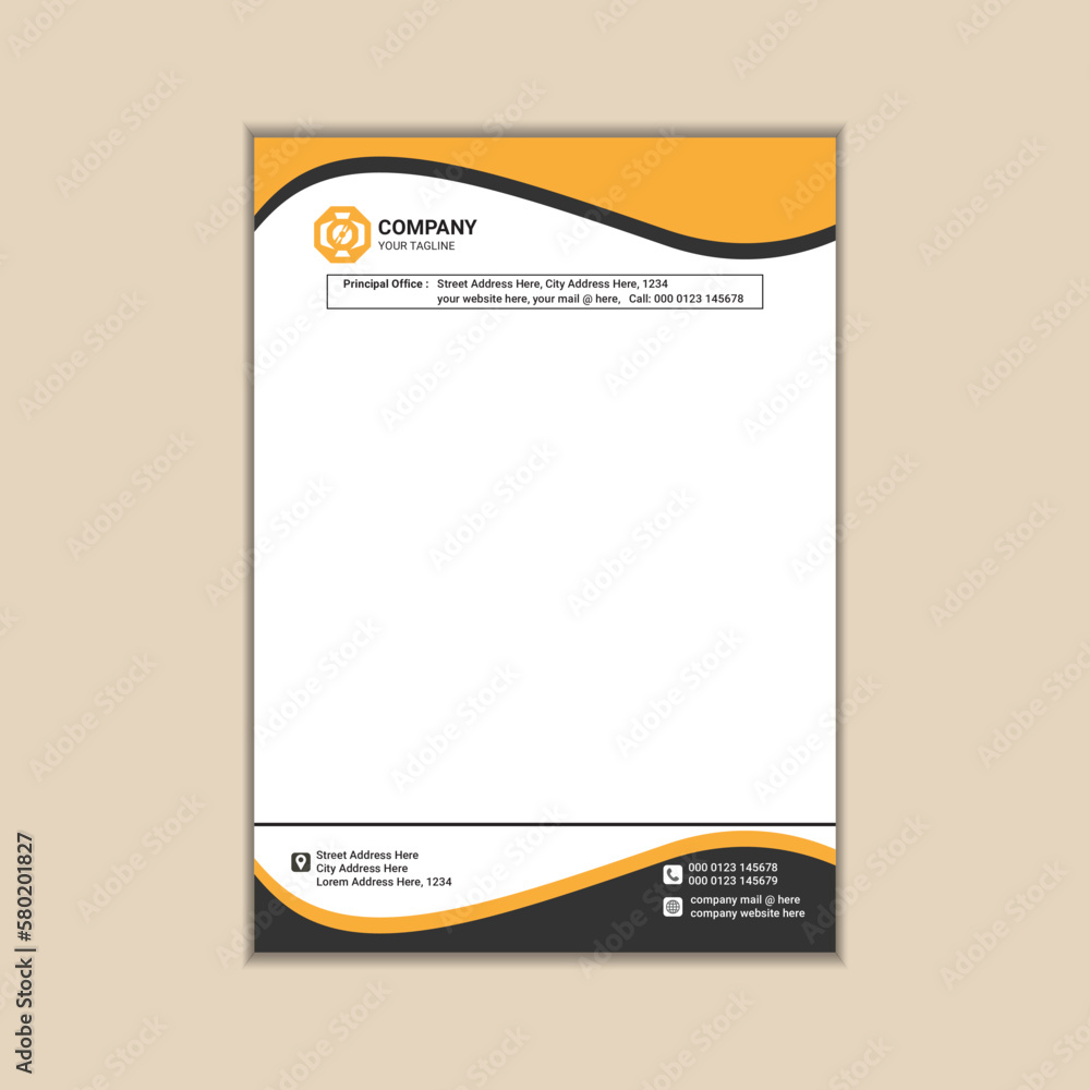 Modern corporate business letterhead simple and clean a4 size with bleed vector design Modern corporate business letterhead simple and clean a4 size with bleed vector design