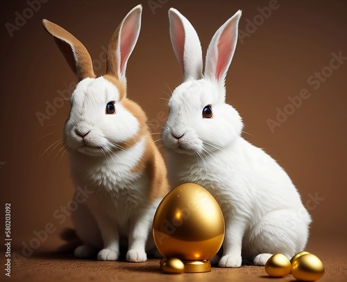Rabbit, easter eggs, chocolate - Illustrations