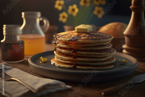 Wallpaper Mural wheat pancakes created using AI Generative Technology Torontodigital.ca