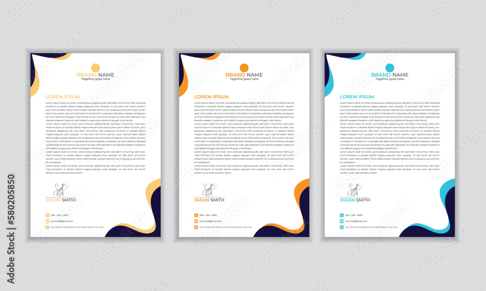 creative and modern business letterhead design, clean and professional corporate company letterhead template, Abstract Letterhead, style letterhead