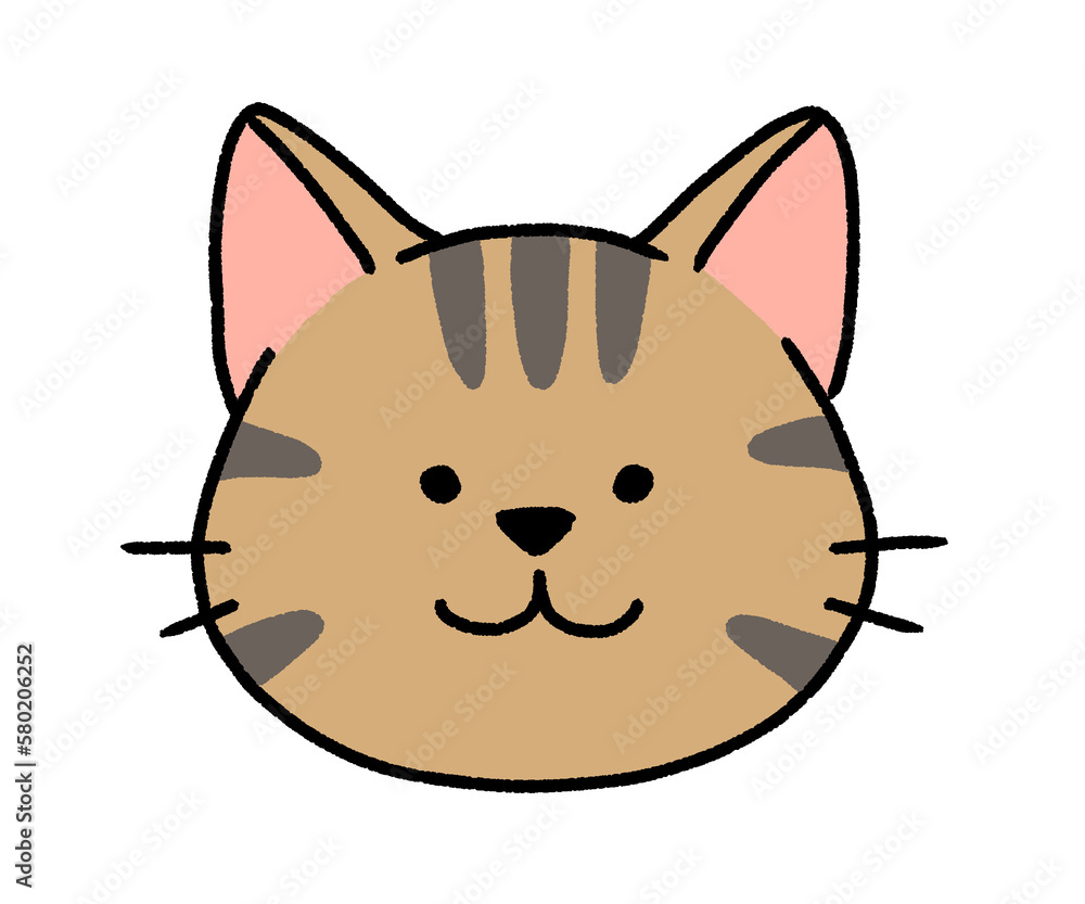 キジトラ猫のアイコンイラスト キジトラ猫のアイコンイラスト