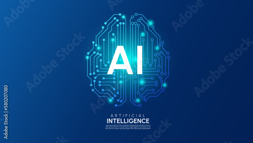 Artificial intelligence network concept vector background template