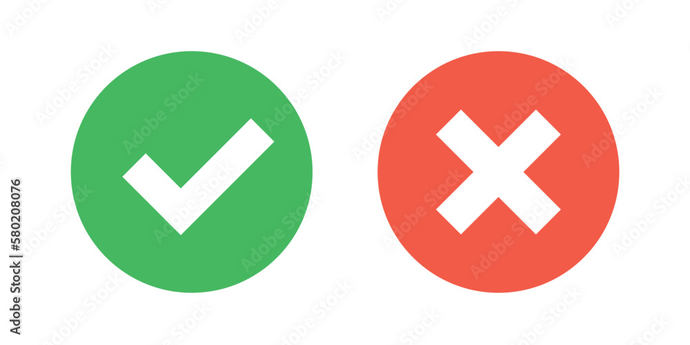 Checkmark and cross icons. Editable stroke. Vector graphic illustration. For website design, logo, app, template, ui, etc. Checkmark and cross icons. Editable stroke. Vector graphic illustration. For website design, logo, app, template, ui, etc.