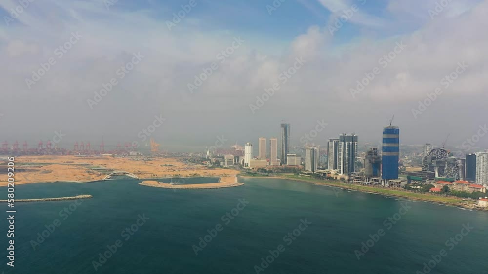 Aerial view of Colombo city with modern buildings and sea port. Sri Lanka. Aerial view of Colombo city with modern buildings and sea port. Sri Lanka.