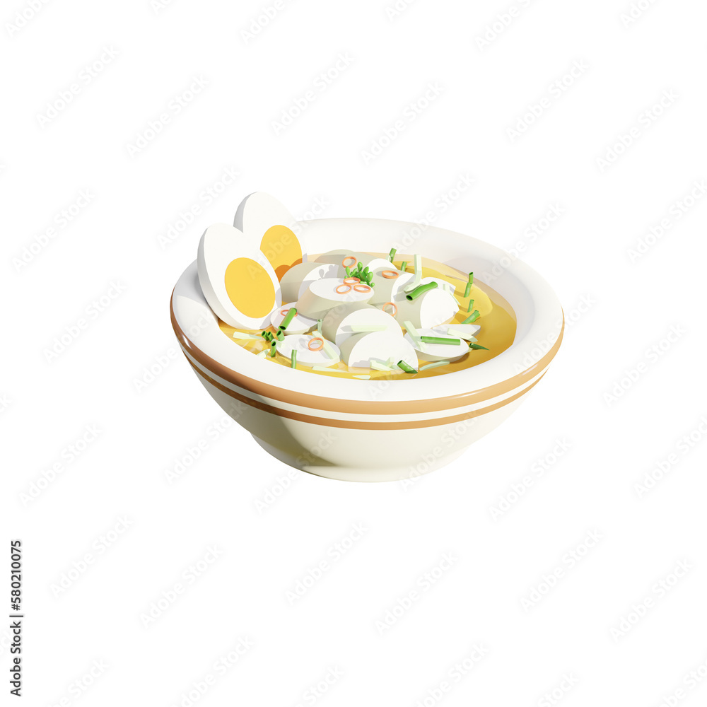 This is a 3D food object that often appears in the morning for breakfast in Indonesia This is a 3D food object that often appears in the morning for breakfast in Indonesia