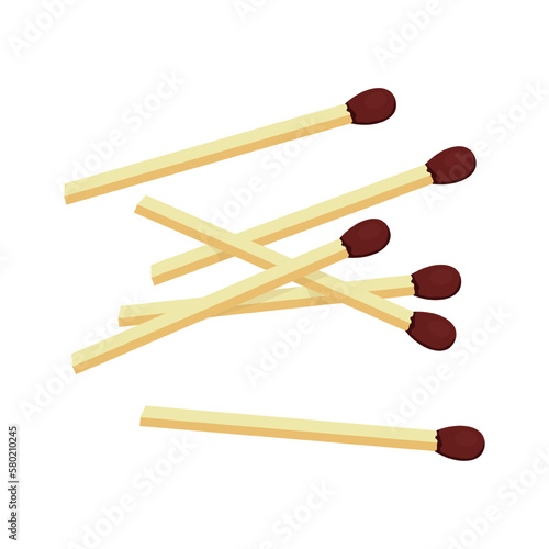 Pile matchstick on white background. - Vector.