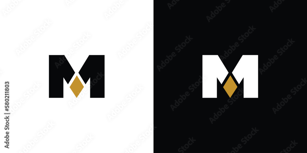 Bold and modern M letter jewelry logo design Bold and modern M letter jewelry logo design