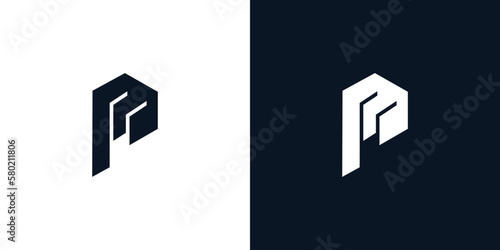 PM letter logo design unique and modern