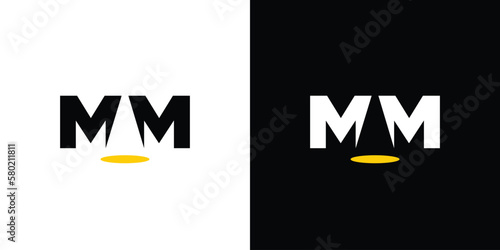 Unique and modern MM light logo design