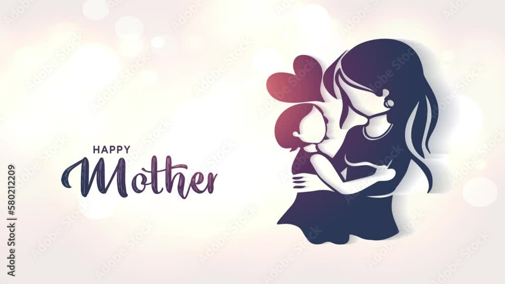 Happy Mother’s Day Mom and Daughter Love Background with Hand Written ...