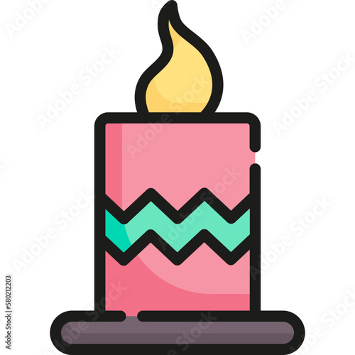 Candle filled outline icon. For presentation, graphic design, mobile application, web design, infographics or UI.
