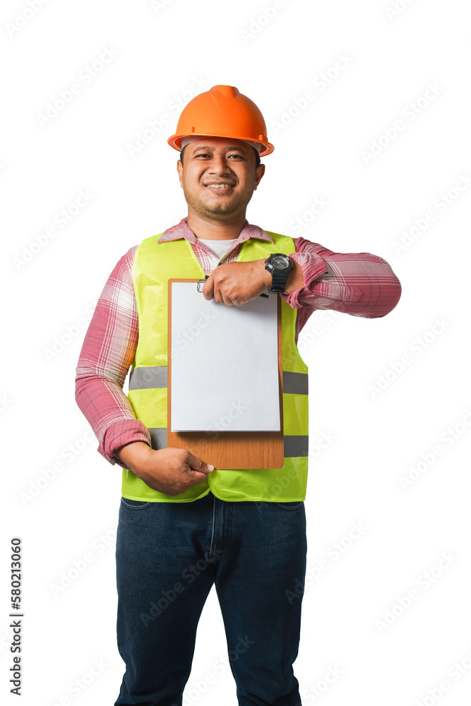 Portrait of a handsome chief engineer wearing a hard hat. Wear a reflective tiger. transparent background,png file. Portrait of a handsome chief engineer wearing a hard hat. Wear a reflective tiger. transparent background,png file.