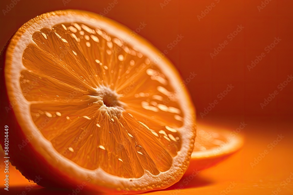 The orange backdrop is lighter; macro detail. Generative AI The orange backdrop is lighter; macro detail. Generative AI