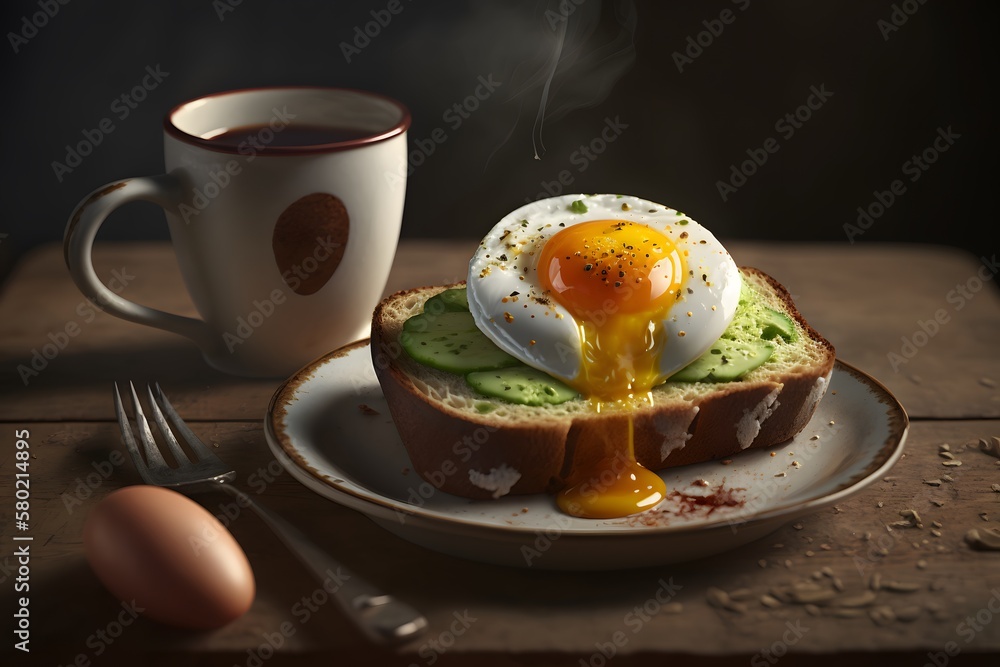 avocado egg bread created using AI Generative Technology avocado egg bread created using AI Generative Technology
