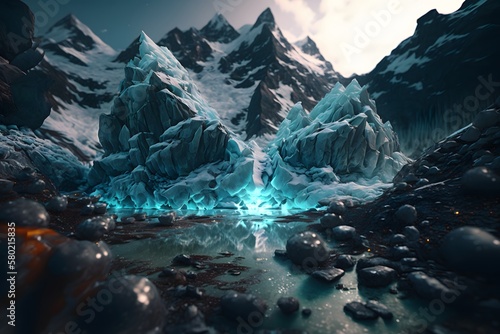 glacier created using AI Generative Technology