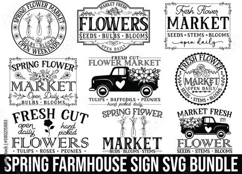spring farmhouse sign svg bundle