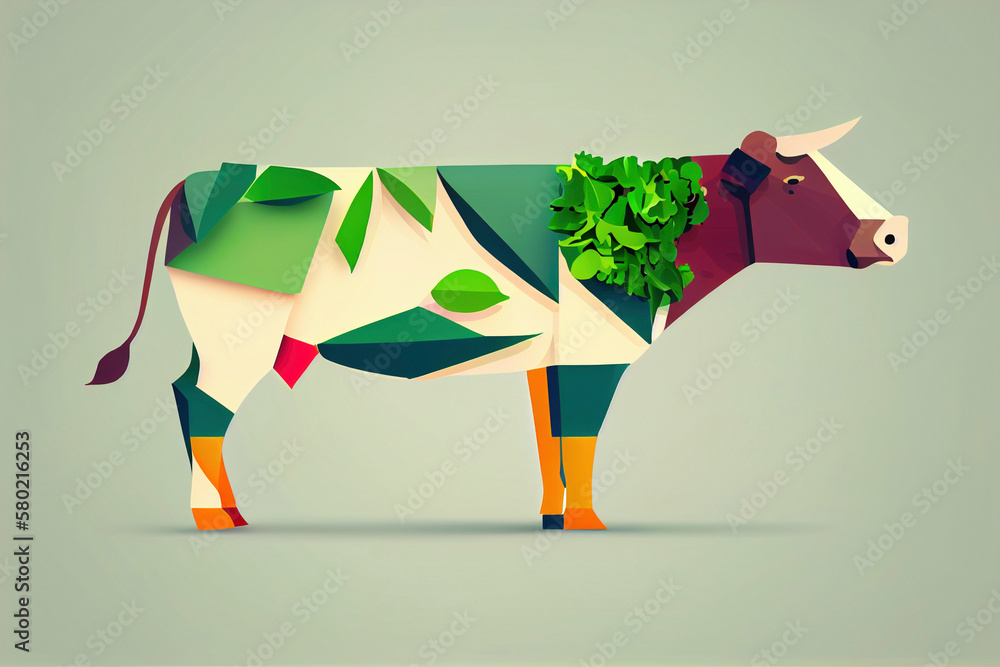 Fototapeta premium Plant-based meat cow, Generative AI..