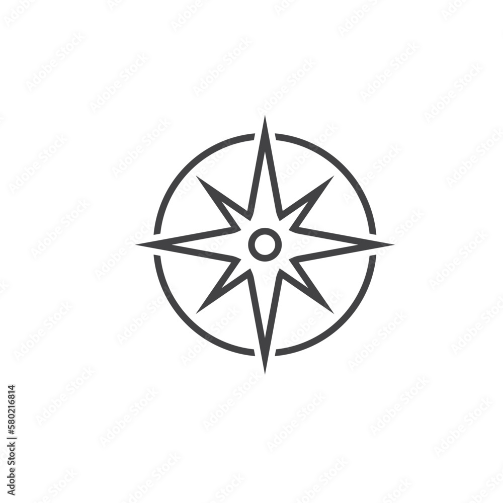 compass line icon vector concept design template compass line icon vector concept design template