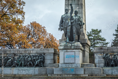 Obraz na płótnie Soviet army monument for WWII in Sofia, Bulgaria, Eastern Europe w salonie