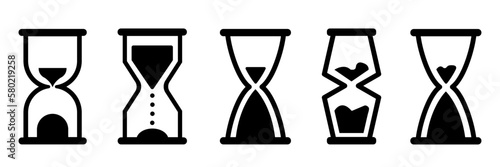 hour glass vector icons set