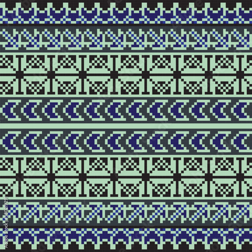 Christmas Floral Fair Isle Seamless Pattern Design