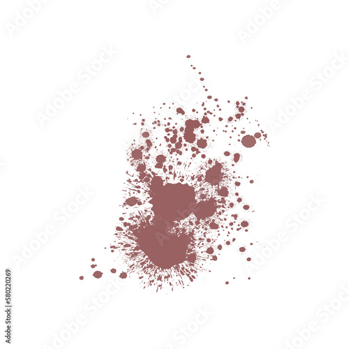 Red blood splatter stain on white background	