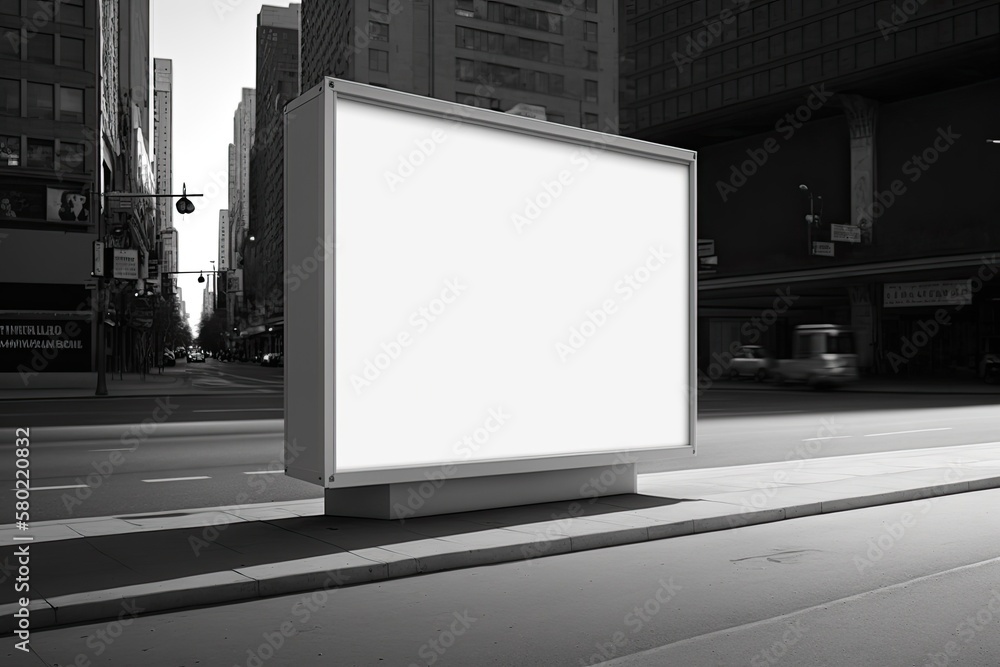 Blank white empty billboard advertisement poster screen on the road AI Generated