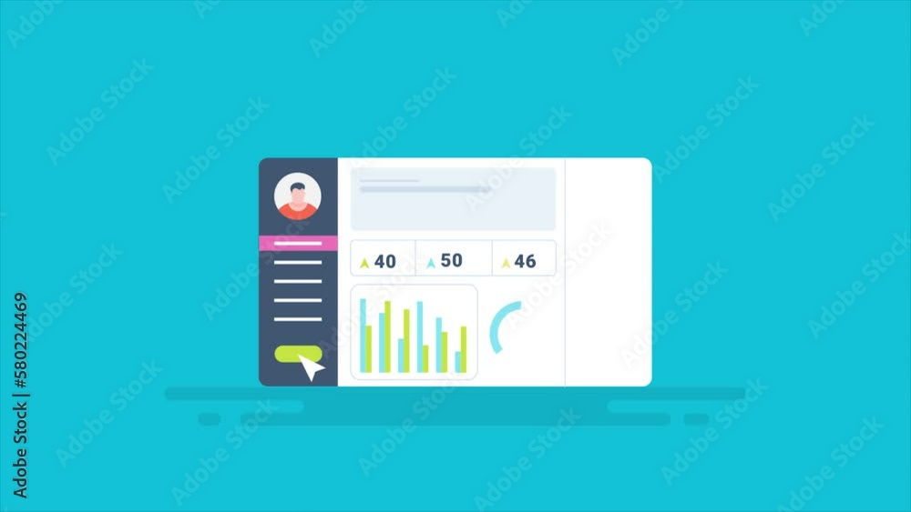 Analytics dashboard UI UX with information statistics diagram business ...