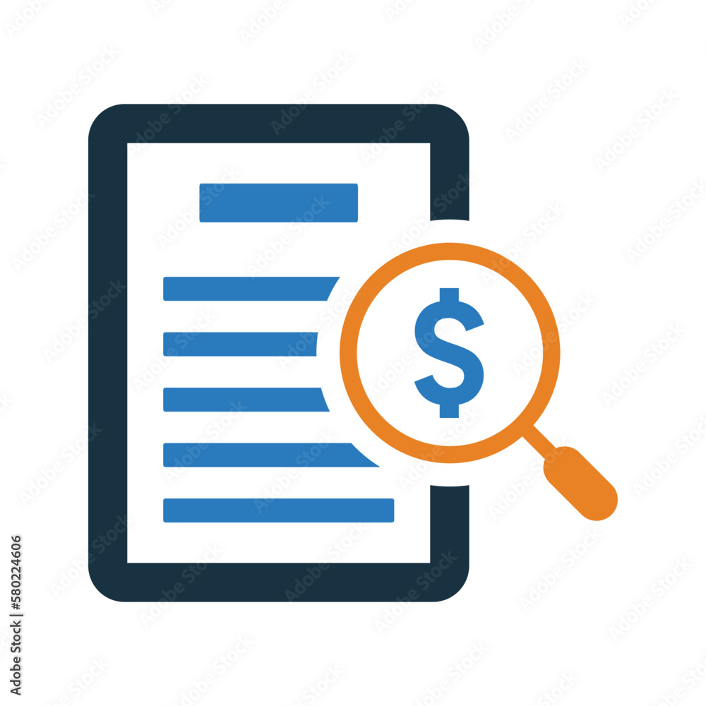 Search Report icon. Simple vector graphics. Search Report icon. Simple vector graphics.