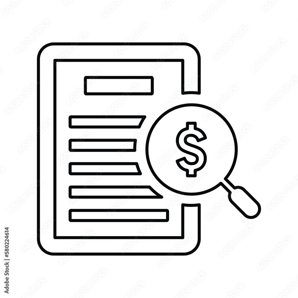 Search Report icon. Line icon, outline symbol. Search Report icon. Line icon, outline symbol.
