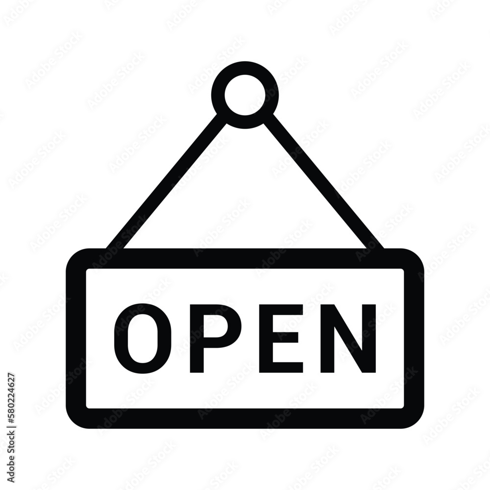 Shop Open icon. Simple vector graphics. Shop Open icon. Simple vector graphics.
