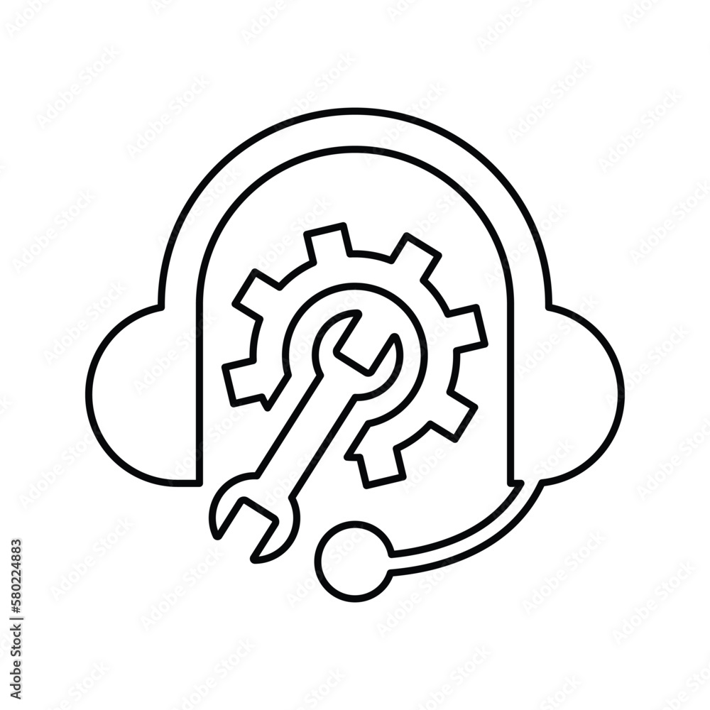 Technical Support icon. Line, outline design. Technical Support icon. Line, outline design.