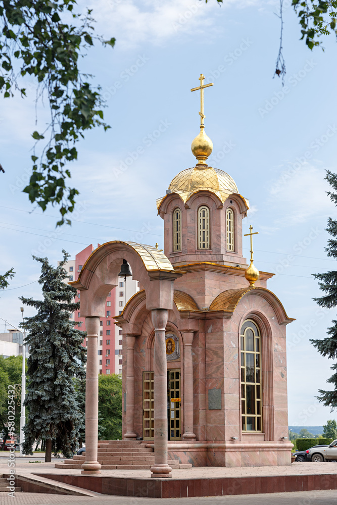 Russia, Kemerovo - July 21, 2018: Chapel of the Icon of the Mother of God of All Who Sorrow Joy in Kemerovo