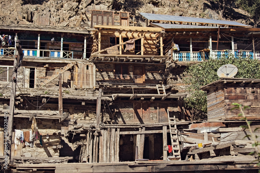 Traditional Kalash wooden house in Kalash valley in Pakistan Traditional Kalash wooden house in Kalash valley in Pakistan