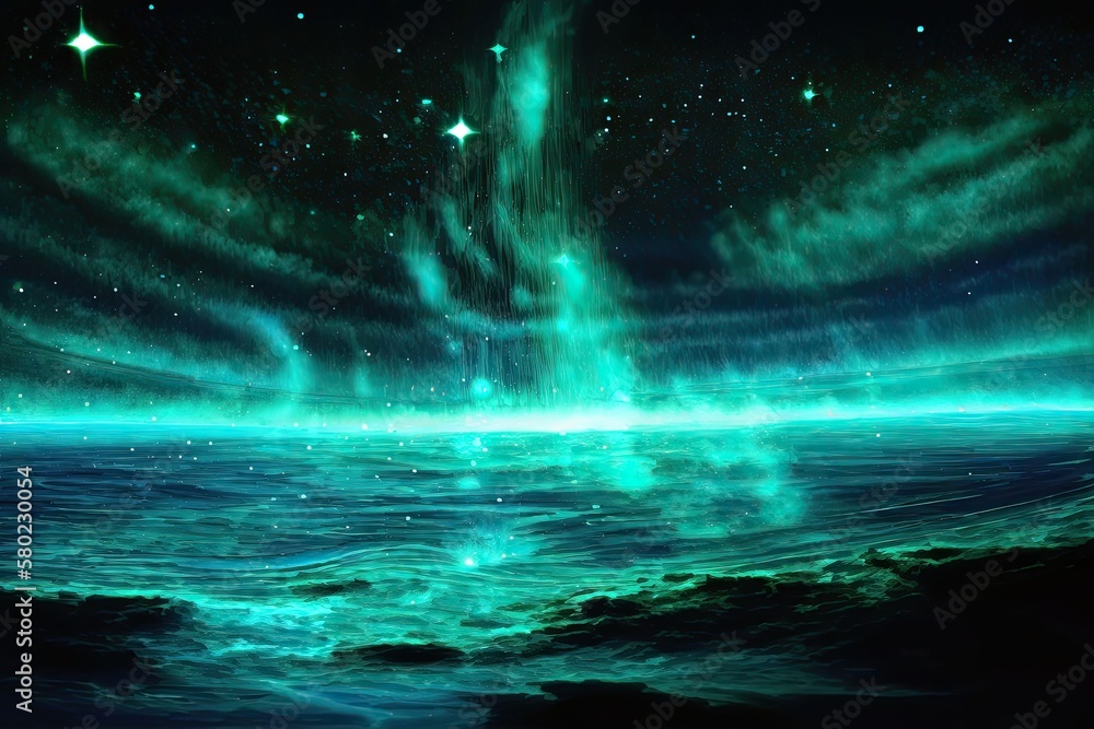 aurora over lake