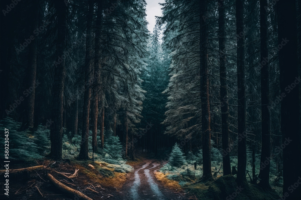 Obraz premium The Diversity of Forests: Exploring Woodland, Rainforest, Coniferous, and Deciduous Forests AI Generated 